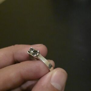 Elegant Silver Ring with Black Stone